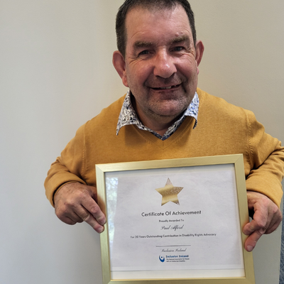 Paul Alford celebrates 20 years at Inclusion Ireland